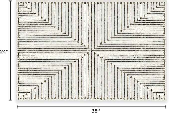 RUGGABLE x Jonathan Adler Machine Washable Modern Area Rug– Inkdrop Camel & Ivory 2x3, Stain-Resistant, Non-Slip – Small Rugs for Living Room, Bedroom, Hallway, Entryway & Bathroom–with Cushioned Pad