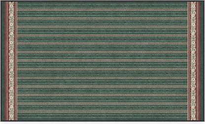 RUGGABLE x Morris & Co Machine Washable Christmas Area Rug– Fruit Stripe Spruce Green 3x5, Stain-Resistant, Non-Slip– Small Rugs for Living Room, Bedroom, Hallway, Entryway & Office–with Standard Pad