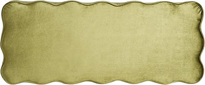 Christopher Knight Home Pean Living Room Ottoman with Storage, Velvet Upholstered Storage Ottoman Bench, Sofa Foot Stool with Wood Frame, Bedroom End of Bed Bench, Chic Scalloped Design, Olive Green