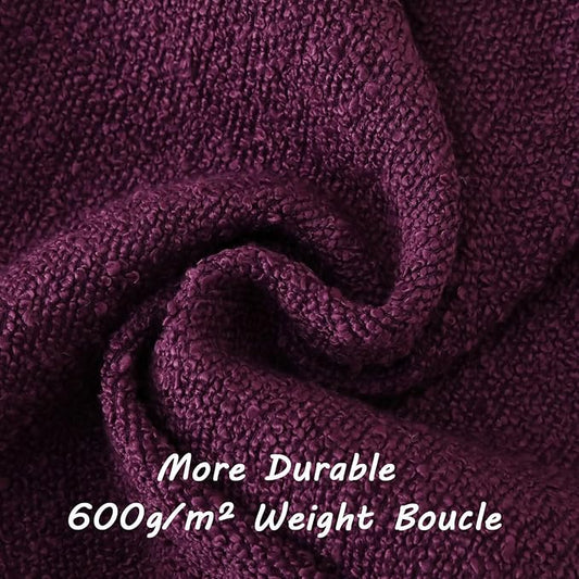 FUTEI Pack of 2 Purple Decorative Throw Pillow Covers 12x20 Inch Soft Cozy Solid Boucle Textured Lumbar Pillow Cases,Modern Home Decor for Couch Bed Living Room