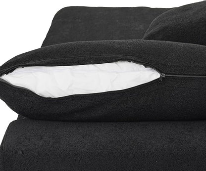 WJShome Cloud Couch Modular Sectional Sofa,160.6" Down Filled 5 Seater Convertible Sectional Sofas,V Shaped Couch for Living Room,Covers Washable&Replaceable (Black)