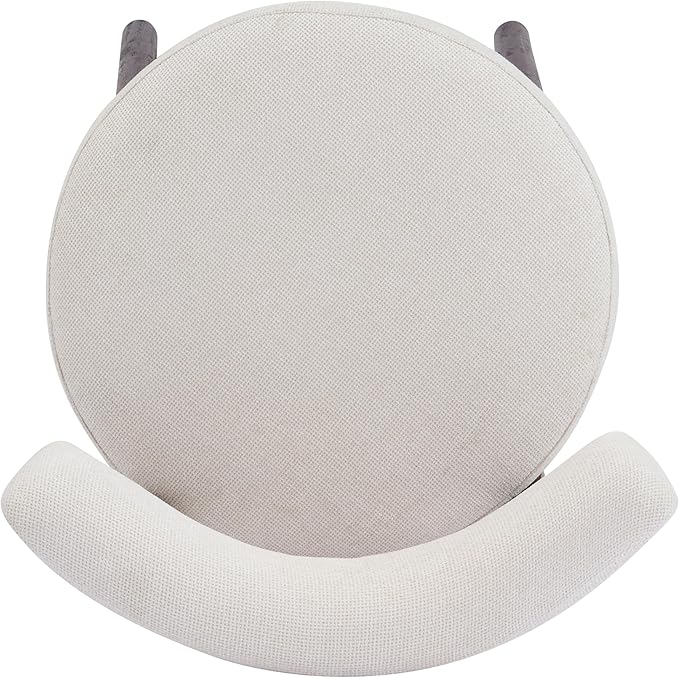 Christopher Knight Home Annes Counter Height Bar Stools Set of 2, Linen Fabric Round Bar Stool for Kitchen Island, Wooden Dining Room Chair, Counter Stool with Footrest, Walnut+Milky White