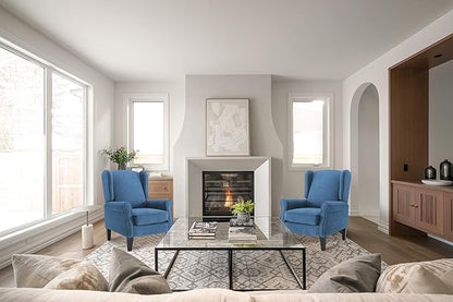 Accent Chair Set of 4, Modern Living Room Chairs with Wingback, Comfy Upholstered High Back Single Sofa for Bedroom, Mid-Century Reading Armchair Sillas para Sala