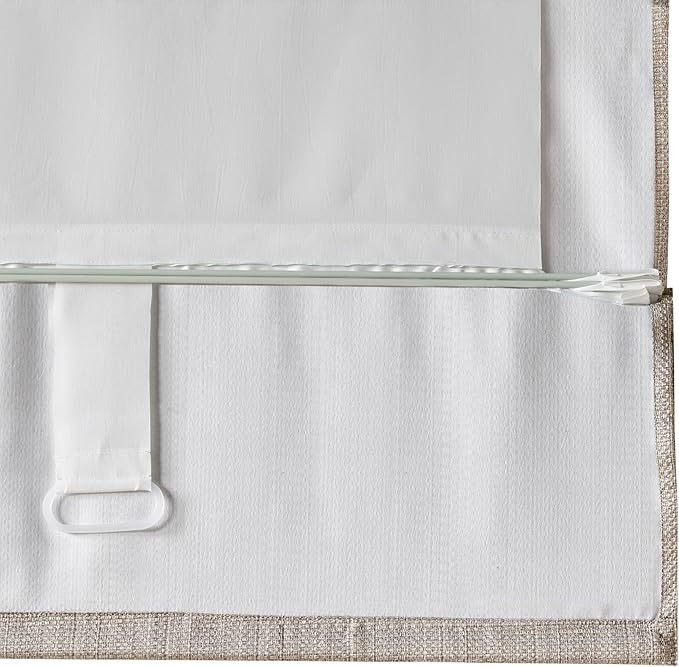Madison Park Galen Cordless Roman Shade, 34"W x 64"H, Sheen Taupe – Room Darkening, Thermal Insulated, Energy Efficient Window Blind with Subtle Sheen Basketweave Fabric for Privacy