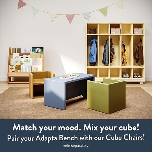 Children's Factory Adapta-Bench, CF910-028 Red, Kids Flexible Seating, Classroom, Preschool and Daycare Furniture, Indoor or Outdoor Toddler Chairs