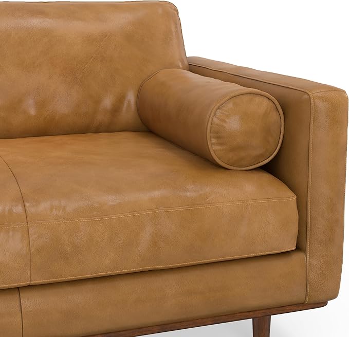 SIMPLIHOME Morrison Left Sectional Sofa in Full-Grain Genuine Leather, Sienna, 102-inches Wide, L-Shaped Leather Couch with Left Chaise for The Living Room and Family Room