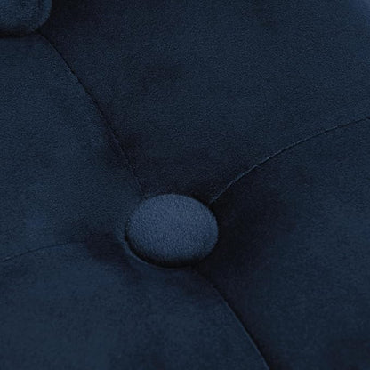 Homepop Home Decor | Upholstered Round Velvet Tufted Foot Rest Ottoman | Ottoman with Storage for Living Room & Bedroom | Decorative Home Furniture, Navy