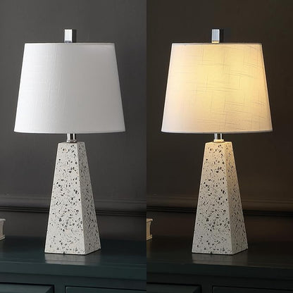 JONATHAN Y JYL1037B-SET2 Owen 20.5" Resin LED Table Lamp Contemporary, Office, Living Room, Family Room, Dining Room, Bedroom, Hallway, Foyer, White Terrazzo (Set of 2)
