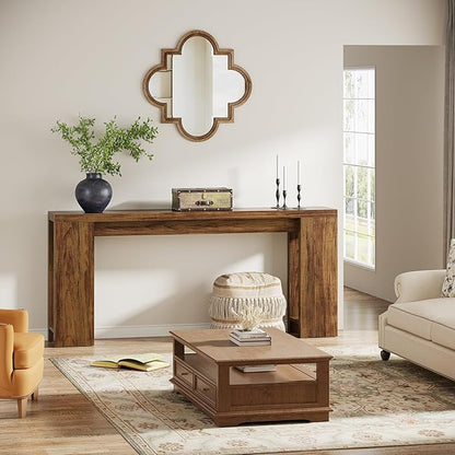 Tribesigns 70.9-Inch Extra Long Console Table, Farmhouse Wood Sofa Table Behind Couch, Narrow Entryway Accent Table for Living Room, Hallway, Entrance, Foyer, Dark Brown