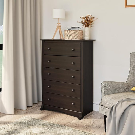 Prepac Sonoma Superior 5-Drawer Dresser for Bedroom - Spacious and Stylish Chest of Drawers, Measuring 17.75"D x 31.5"W x 44.75"H, In Espresso Finish