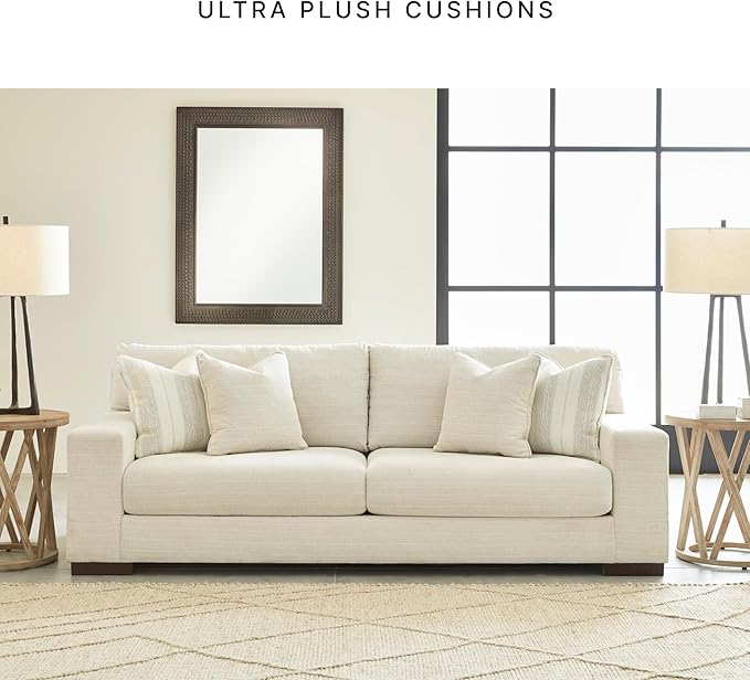Signature Design by Ashley Coastline Bay Casual Outdoor Swivel Lounge with Cushion and 2 Cup Holders, Nuvella Weather Resistant Fabric, Beige & Dark Brown