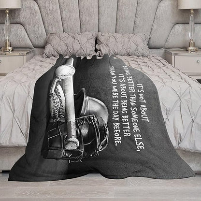 Baseball Throw Blanket for Kids & Adults - Soft, Warm & Cozy Fleece Blanket for Couch, Sofa & Bed - 60"x80"