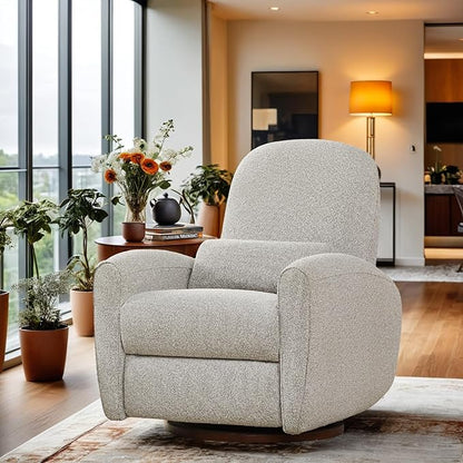 Watson & Whitely Swivel Glider Chairs, Nursery Rocking Chairs Power Recliner with Pillow Lumbar Support Charging Ports & Solid Wood Base for Living Room, Grey