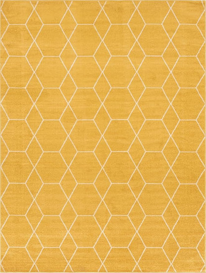 Unique Loom Trellis Frieze Collection Area Rug - Geometric (10' x 13', Yellow/ Ivory)