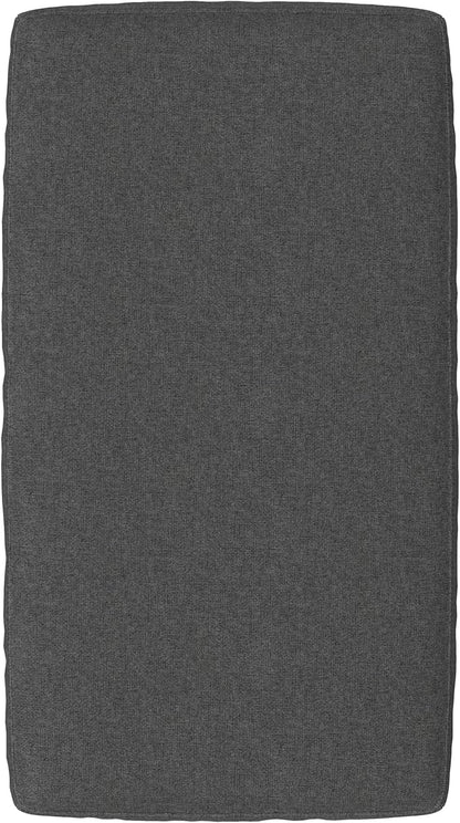 SIMPLIHOME Ava Ottoman in 100% Recycled Polyester Tightly Woven Performance Fabric, Pebble Grey, 36-inches Wide, Mid-Century Modern Multipurpose Table Ottoman or Footrest, Assembled, for Living Room
