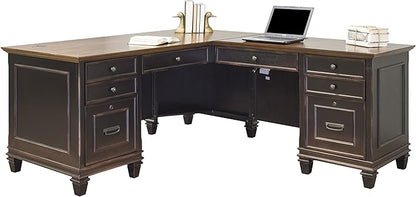 Martin Furniture Hartford L-Shaped Desk, Brown