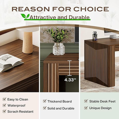 Tribesigns 79-Inch Extra Long Desk, Two Person Double Desk for Home Office, Wooden Long Computer Desk Writing Table for Office, Dark Brown