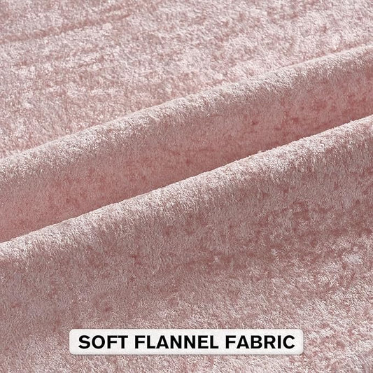 FUTEI Pink Flannel Throw Pillow Covers 24x24 Inch Set of 2,Soft Dimensional Textured European Cushion Cases,Modern Home Decor for Couch Living Room