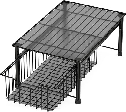 Simple Houseware Stackable Basket Drawer, Black