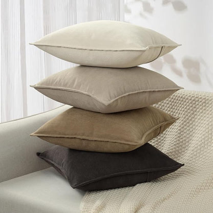 ZWJD Throw Pillow Covers 18x18 Set of 4 Chenille Pillow Covers with Elegant Design Soft and Luxurious Decorative Throw Pillows for Couch, Bed, and Home Decor