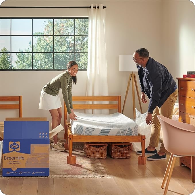 Sealy Dreamlife 6” Foam Mattress-in-a-Box, Full, SealyComfort Gel Memory Foam, Surface-Guard Technology, Breathable Comfort