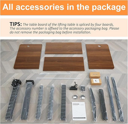farexon Electric Standing Desk 70.8 x 27.5inch with Outlets,Rolling Stand up Desk with Oversized Mouse Pad, 3 USB Ports & 3 Power Outlets, 4 Caster, 4 Preset Heights Easy to Set for Home Office(Brown)