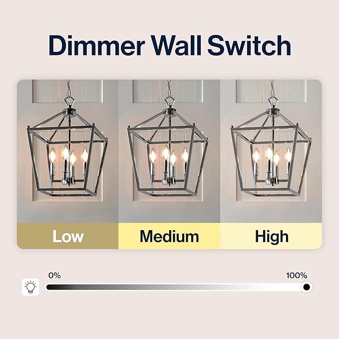 JONATHAN Y JYL7436C Pagoda Lantern Dimmable Adjustable Metal LED Pendant Classic Traditional Farmhouse Dining Room Living Room Kitchen Foyer Bedroom Hallway, 12 in, Chrome