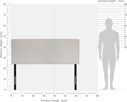 FURINNO Roanne Plain Headboard, Queen, Fog