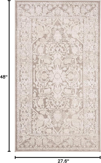 SAFAVIEH Reflection Collection Accent Rug - 2'3" x 4', Beige & Cream, Non-Shedding & Easy Cleaning, Ideal for Entryway, Living Room, Bedroom (RFT665A)