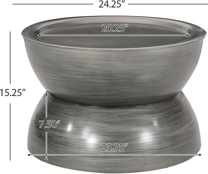 Christopher Knight Home Minkler Hourglass Coffee Table - Brushed Antique Silver