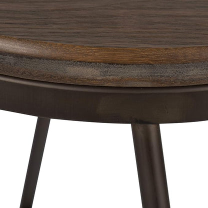 Kate and Laurel Tully Backless Modern Wood and Metal 24" Counter Height Bar Stools, Set of 4, Gray with Wood Seat