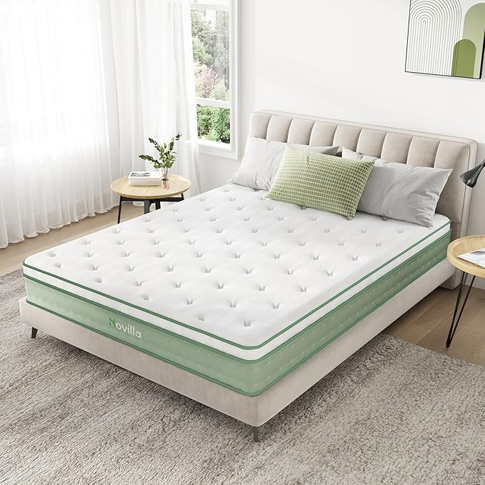 Novilla Full Mattress, 10 Inch Hybrid Mattress Full Size,High Resilience Foam with Pocket Springs for a Peaceful Sleep, Medium Firmness, Balanced Support
