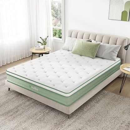Novilla Full Mattress, 10 Inch Hybrid Mattress Full Size,High Resilience Foam with Pocket Springs for a Peaceful Sleep, Medium Firmness, Balanced Support