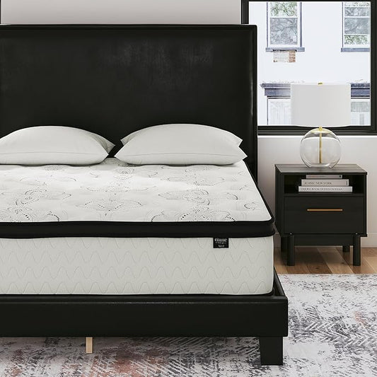 Signature Design by Ashley Twin Size Chime 10 Inch Medium Firm Hybrid Mattress with Cooling Gel Memory Foam for Pressure Relief, Fiberglass Free, Mattress In A Box