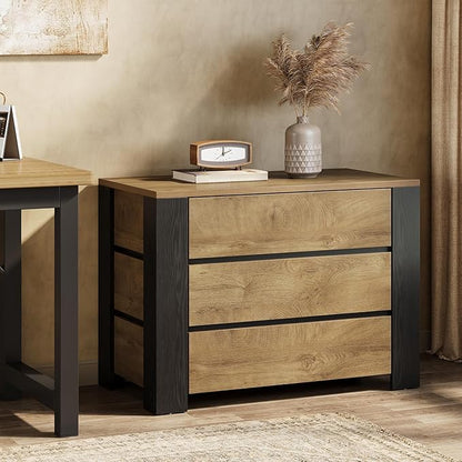 Tribesigns 36" Wide Nightstand, Oversized Night Stand with 3 Drawers, Extra Large Nightstand Bedside Table for Bedroom, Farmhouse Side End Table with Storage, Natural