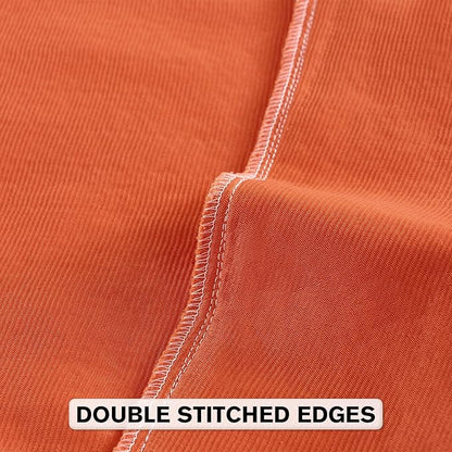 FUTEI Orange Chenille Throw Pillow Covers 12x20 Inch Set of 2,Soft Striped & Diamond Textured Lumbar Pillow Cases,Modern Home Decor for Couch Living Room