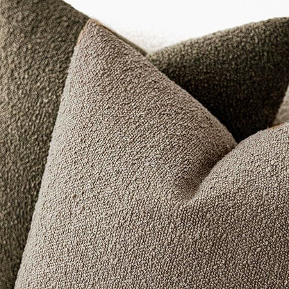 Foindtower Set of 2, Decorative Textured Boucle Throw Pillow Covers Accent Solid Pillow Cases Neutral Cozy Couch Cushion Case for Chair Sofa Bedroom Living Room Home Decor 26x26 Inch Light Khaki Tan