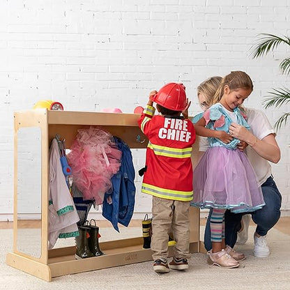 ECR4Kids Streamline Dress-Up Island, Costume Organizer, Natural