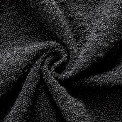 Foindtower Set of 2, Decorative Textured Boucle Throw Pillow Covers Accent Solid Pillow Cases Neutral Soft Cozy Couch Cushion Case for Chair Sofa Bedroom Living Room Home Decor 18 x 18 Inch Black