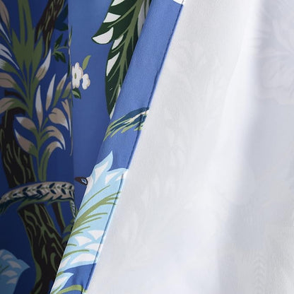 Lush Decor Dolores Light Filtering Window Panels, Pair, 52" W x 84" L, Blue & Green - Floral Curtains for Bedroom - Vintage Curtains - Coquette Room Decor