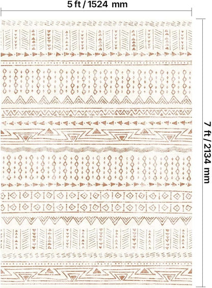 VEVOR 5 x 7 ft Area Rug Large Washable Rug Non-Slip and Tear-Resistant Soft Carpet Pet & Child Friendly Modern Area Rugs Indoor Mat for Bedroom Office Living Room Kids Room Entryway Beige
