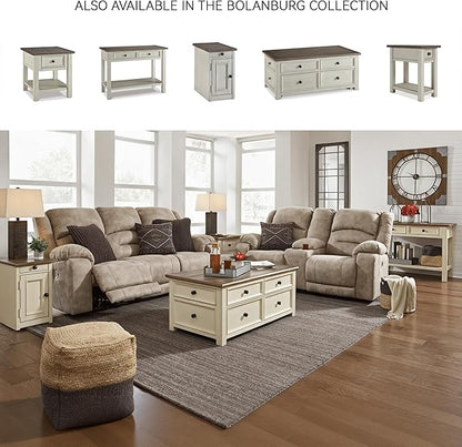 Signature Design by Ashley Bolanburg Farmhouse Rectangular Two Tone Sofa Table, Antique Cream
