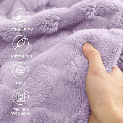 Bedsure GentleSoft California King Blanket for Bed - Super Soft Cozy Blankets for Women Men Girls, Large Fuzzy Fleece Throw for Bedroom Decor, Lavender Fog, 102x96 Inches