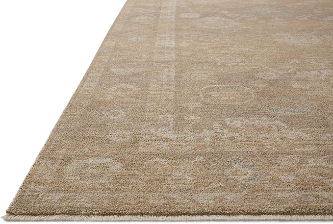 Loloi Chris Loves Julia Louisa Collection LOI-04 Taupe/Gold 9'-6" x 9'-6", .38" Pile Height, Round Area Rug