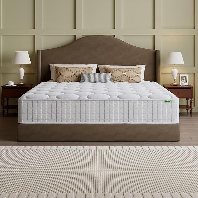 King Mattress, 12 Inch Hybrid Memory Foam Mattress in a Box, Cooling Gel for Pressure Relief & Back Pain Support, CertiPUR-US Certified, Medium Firm Bed, Fiberglass Free, Breathable Comfort Sleep