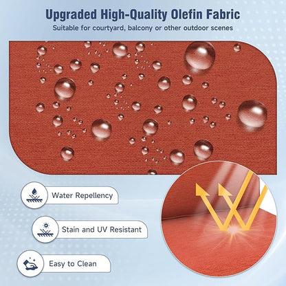 Outdoor Chair Cushions 23" x 24" x 4", Patio Deep Seat Replacement Cushions Set with Zippered Removable Cover, Weather-Resistant Olefin Fabric for Garden Chair Sofa Couch, Red