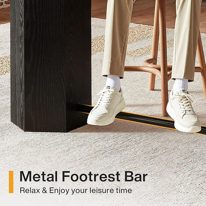 Tribesigns 70.9" Extra Long Bar Table, Industrial Counter Height Table, Rectangular Bar Height Tables with Metal Footrest for Kitchen Dining Room, Living Room, Pub (Rustic Brown & Black)