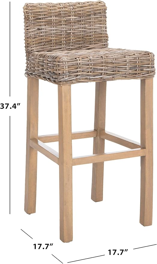 Safavieh Home Collection Cypress Cappuccino Wicker 30-inch Bar Stool