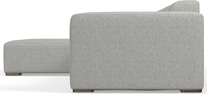 SIMPLIHOME Rex Left-Facing Modular Sectional Sofa in 100% Recycled Polyester Tightly Woven Performance Fabric, Pale Grey, 102-inches Wide, 4-Seater L-Shaped Couch with Left Chaise for Living Room
