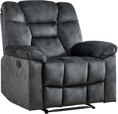 EBELLO Set of 2 Manual Recliner Chair for Adults with Soft Padded Headrest and Backrest, Overstuffed Single Recliner Sofa Chair for Living Room, Green Grey